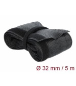 Delock Pletené opláštění na suchý zip 5 m x 32 mm, černé