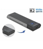 Delock Externí kombinované pouzdro USB Type-C™ pro M.2 NVMe PCIe nebo pro SATA SSD - beznástrojové