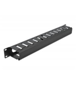 Delock Spojovací panel pro správu kabelů, rozměr 19”, se 2 otvory, 1U, černý