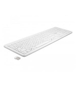 Delock USB klávesnice, bezdrátová, 2,4 GHz, bílá (plochá)