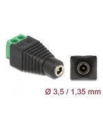Delock Adaptér DC 1,35 x 3,5 mm samice > svorkovnice 2 pin