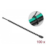 Delock Bleskový úvazek na opakované použití, D 100 x Š 2,4 mm, černá, 100 ks