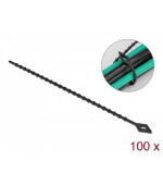 Delock Bleskový úvazek na opakované použití, D 200 x Š 2,4 mm, černá, 100 ks
