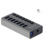 Delock Externí SuperSpeed USB Hub se 7 porty + vypínač