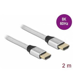 Delock Ultra vysokorychlostní HDMI kabel, 48 Gbps, 8K 60 Hz, stříbrná 2 m certifikovaný