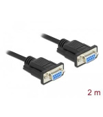 Delock Serial Cable RS-232 D-Sub 9 female to female null modem with narrow plug housing - Full Handshaking - 2 m