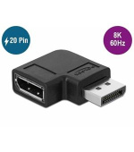 Delock Adaptér DisplayPort 1.4 samec na samice 90° nakloněný doprava 8K 60 Hz