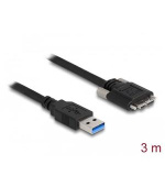 Delock Kabel USB 3.0 Typ-A samec na Typ Micro-B samec se šroubky 3 m