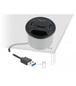 Delock 2 Port Tisch-Hub 2 x SuperSpeed USB Typ-A und Card Reader für SD und Micro