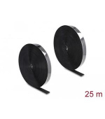 Delock Vysoce spolehlivý pásek na suchý zip, samopřilnavý, D 25 m x Š 25 mm, černý