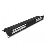 Delock Spojovací panel, rozměr 19”, 16 portů, Cat.6A, 1U, černá