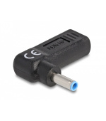 Delock Adaptér na kabel na nabíjení laptopu, ze zásuvky USB Type-C™ na zástrčku HP 4,5 x 3,0 mm, úhlový 90°