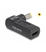 Delock Adaptér na kabel na nabíjení laptopu, ze zásuvky USB Type-C™ na zástrčku HP 4,8 x 1,7 mm, úhlový 90°