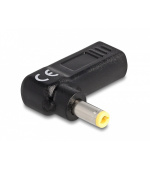 Delock Adaptér na kabel na nabíjení laptopu, ze zásuvky USB Type-C™ na zástrčku 5,5 x 2,5 mm, úhlový 90