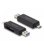 Delock SuperSpeed USB 5 Gbps čtečka karet USB Type-C™ / Typu-A pro paměťové karty SD a Micro SD