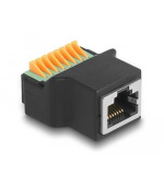 Delock Adaptér ze zásuvkového konektoru RJ45 na svorkovnici, s tlačítkem