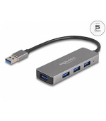 Delock 4 portový Hub USB 3.2 Gen 1 s konektorem USB Typu-A – porty USB Typu-A na boku
