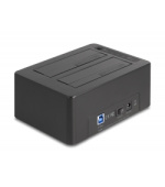 Delock Duální USB dokovací stanice pro 2 x HDD / SSD SATA s funkcí klonování a čtečkou karet + přídavný port USB