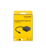 Delock Rozbočovač USB 3.2 Gen 2 USB Type-C™ se 4 porty USB Typu-A samice – 10 Gbps