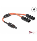Delock Solární splitter kabel DL4, ze 1 x zástrčkový na 2 x zásuvkového, 30 cm, červená