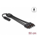 Delock Solární splitter kabel DL4, ze 1 x zásuvkového na 4 x zástrčkový, 50 cm, černý