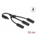 Delock Solární splitter kabel DL4, ze 1 x zástrčkový na 3 x zásuvkového, 35 cm, černý