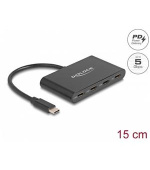 Delock Rozbočovač USB 3.2 Gen 1 USB Type-C™ se 3 porty USB Type-C™ samice + 1 x USB Type-C™ PD 100 W