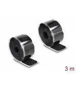 Delock Podložka se suchým zipem na roli, samolepící, 45 x 50 mm - délka 3 m, černá