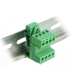 Delock Svorkovnicová sada pro lištu DIN Rail se 4 piny s rozestupem 5,08 mm, pravoúhlá