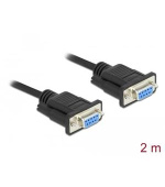 Delock Sériový kabel RS-232 D-Sub 9, null modem s krytem s úzkou zástrčkou - automatické řízení CCTS / RTS - 2 m