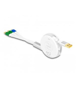 Delock Zatažitelný nabíjecí USB kabel 3 v 1 z Typu-A na Micro USB / 2 x USB Type-C™ s rychlým nabíjením, bílý