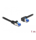 Delock Síťový kabel rozhraní RJ45 Cat.6A, S/FTP, přímý / levý pravoúhlý, 1 m, černý