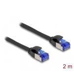 Delock Síťový kabel RJ45, Cat.6A, S/FTP, tenký, 2 m, černý