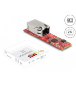 Delock Převodník M.2 Key B+M samec na 1 x RJ45 2,5 Gigabit LAN port horizontální