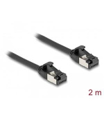 Delock Kabel RJ45 ze zástrčky na zástrčku, Cat.8.1, ohebný, 2 m, černý