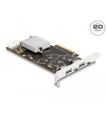Delock PCI Express x8 karta se 2 x USB 20 Gbps USB Type-C™ samice a 2 x USB 5Gbps Typu-A samice - Quad Channel
