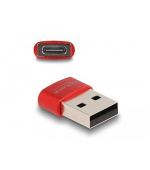 Delock Adaptér USB 2.0, ze zástrčkového konektoru USB Typu-A na zásuvkový konektor USB Type-C™, červená