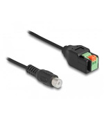 Delock Kabelový adaptér ze zásuvky RCA na svorkovnici, s tlačítkem, 15 cm