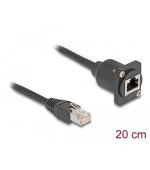 Delock Kabel RJ45 typu-D, ze zástrčky na zásuvku, Cat.5e, černý, 20 cm