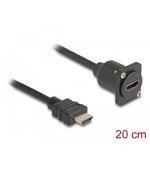 Delock Kabel rozhraní HDMI D-Type, ze zástrčky na zásuvku, černý, 20 cm