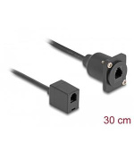 Delock Kabel RJ10 typu-D, ze zásuvky na zásuvku, černý, 30 cm