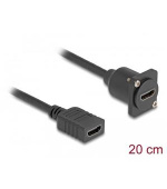 Delock Kabel rozhraní HDMI D-Type, ze zásuvky na zásuvku, černý, 20 cm