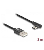 Delock Kabel USB 2.0 Typ-A samec na USB Type-C™ samec pravoúhlý 2 m černý