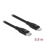 Delock Datový a nabíjecí kabel USB Type-C™ na Lightning™ pro iPhone™, iPad™ a iPod™ černá 0,5 m MFi