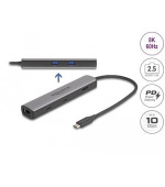 Delock Dokovací stanice USB 40 Gbps USB Type-C™ 8K - HDMI / USB 10 Gbps / 2,5 Gigabit LAN / PD 3.0 100 W