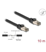 Delock Síťový kabel RJ45 Cat.6A, U/FTP, ultraohebný s vnitřním kovovým pláštěm, délky 10 m, černý