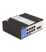 Delock Průmyslový přepínač sítě Gigabit Ethernet se 8 porty RJ45 a 2 porty SFP, na DIN lištu