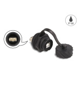 Delock Kabelový konektor USB 2.0 Typ-B ze zásuvky na zásuvku USB 2.0 Typ-A k instalaci s bajonetem ochrannou krytkou