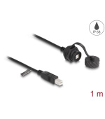 Delock Kabelový konektor ze zástrčky USB 2.0 Typ-B na zásuvku USB 2.0 Typ-B k instalaci s bajonetem ochrannou krytkou