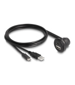 Delock Kabel USB 2.0, ze zástrčky USB Typ-A a zástrčky USB Type-C™ na zásuvku USB Typ-A, pravoúhlou 90° a na zásuvku USB